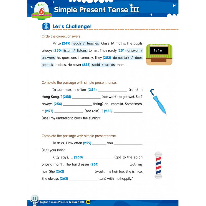 English Tenses Practice & Quiz 1000  1B