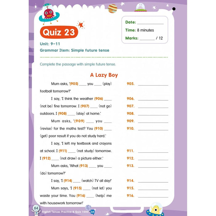 English Tenses Practice & Quiz 1000  3A