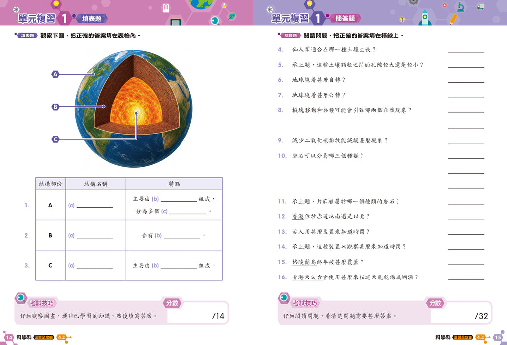 科學科 溫習全攻略：考試前總複習 + 模擬試卷 4上