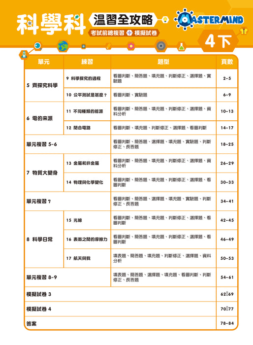 科學科 溫習全攻略：考試前總複習 + 模擬試卷 小四