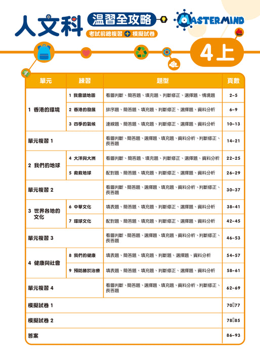 人文科 溫習全攻略：考試前總複習 + 模擬試卷 4上