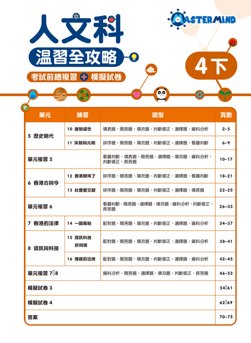 人文科 溫習全攻略：考試前總複習 + 模擬試卷 小四