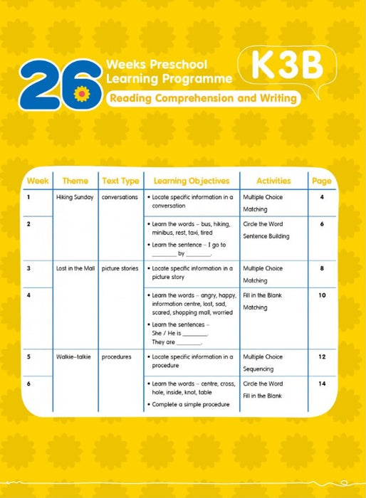 26週學前教育系列 - 幼兒英語 - 閱讀理解及寫作 K3B
