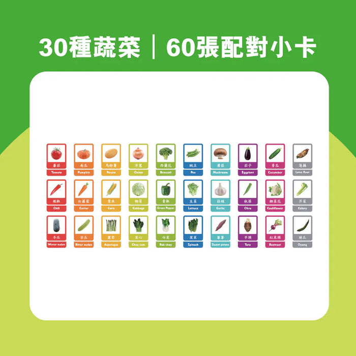 Curios®️中英文雙語蔬菜配對卡 - Vegetables