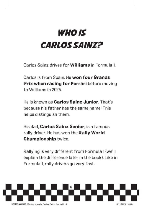 Racing Legends: Carlos Sainz : 101 Facts about Formula One