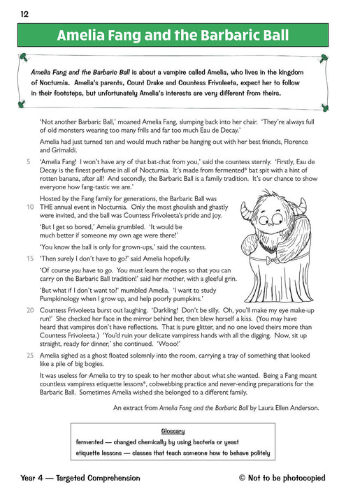 KS2 English Year 4 Reading Comprehension Targeted Question Book - Book 1 (with Answers)