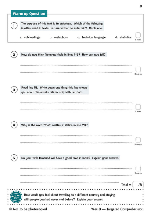 KS2 English Year 6 Reading Comprehension Targeted Question Book - Book 1 (with Answers)
