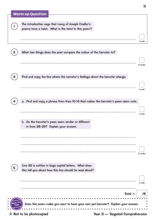 KS2 English Year 3 Reading Comprehension Targeted Question Book - Book 2 (with Answers)