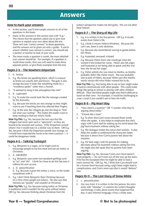 KS2 English Year 6 Reading Comprehension Targeted Question Book - Book 2 (with Answers)