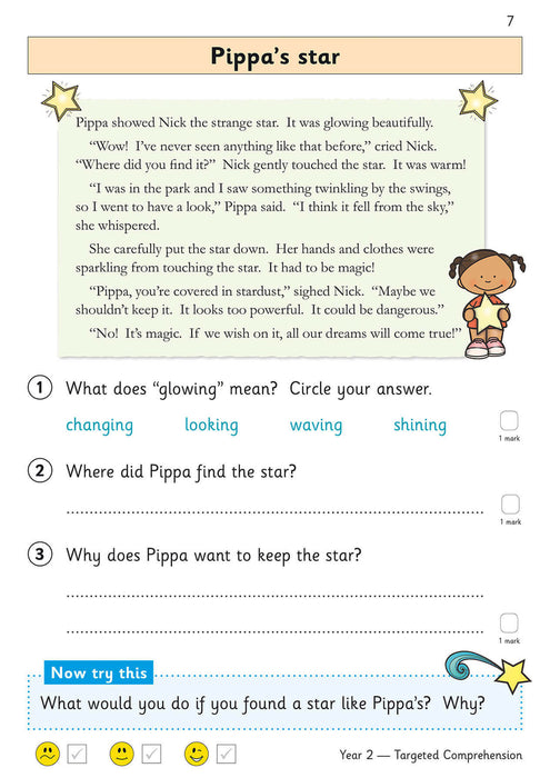 KS1 English Year 2 Reading Comprehension Targeted Question Book - Book 1 (with Answers)