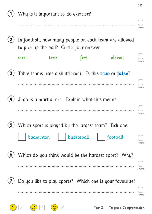 KS1 English Year 2 Reading Comprehension Targeted Question Book - Book 1 (with Answers)