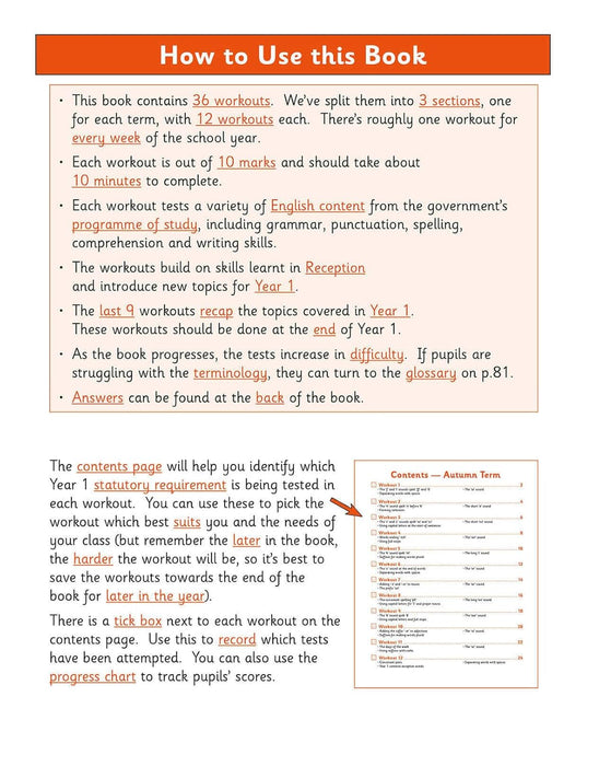 KS1 Year 1 English 10-Minute Weekly Workouts