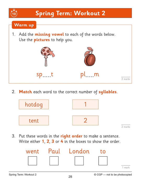 KS1 Year 1 English 10-Minute Weekly Workouts