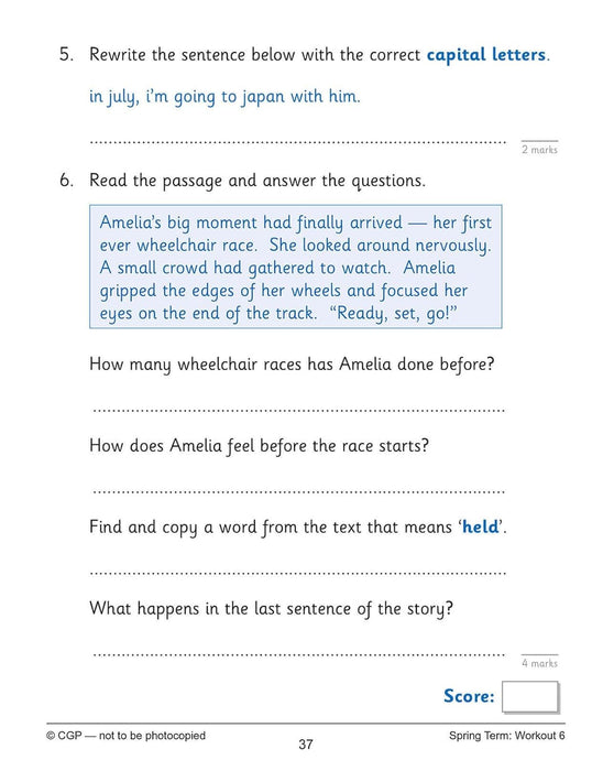 KS1 Year 2 English 10-Minute Weekly Workouts