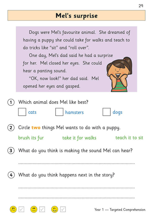KS1 English Year 1 Reading Comprehension Targeted Question Book - Book 2 (with Answers)