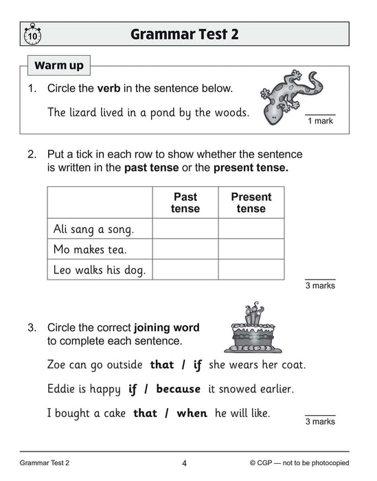 KS1 Year 2 English 10-Minute Tests: Grammar, Punctuation & Spelling