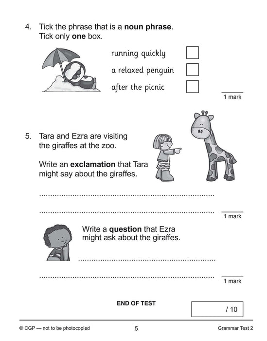 KS1 Year 2 English 10-Minute Tests: Grammar, Punctuation & Spelling