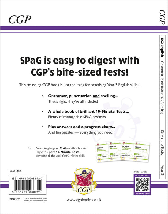 KS2 Year 3 English 10-Minute Tests: Grammar, Punctuation & Spelling