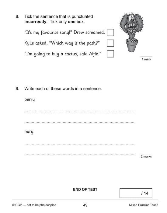 KS2 Year 3 English 10-Minute Tests: Grammar, Punctuation & Spelling