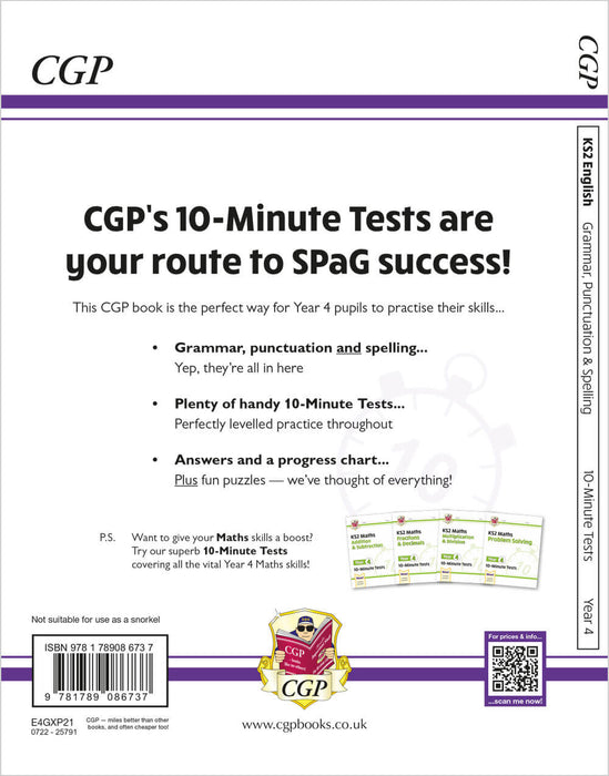 KS2 Year 4 English 10-Minute Tests: Grammar, Punctuation & Spelling