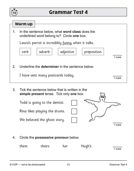 KS2 Year 4 English 10-Minute Tests: Grammar, Punctuation & Spelling