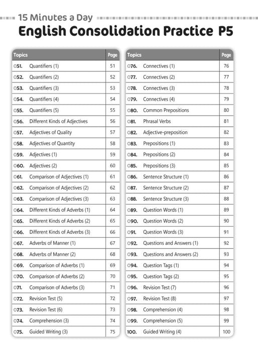 15 Minutes a Day: English Consolidation Practice P5