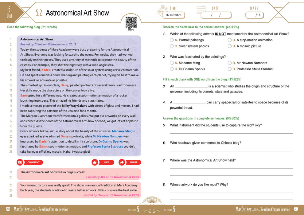 Master Key For Reading Comprehension P5