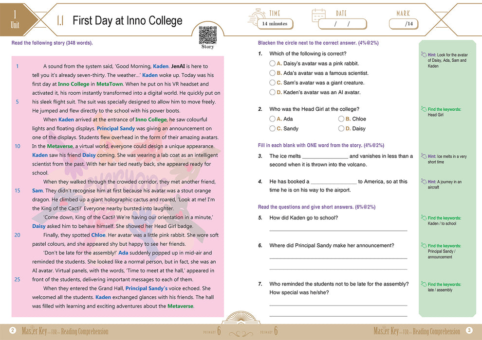Master Key For Reading Comprehension P6