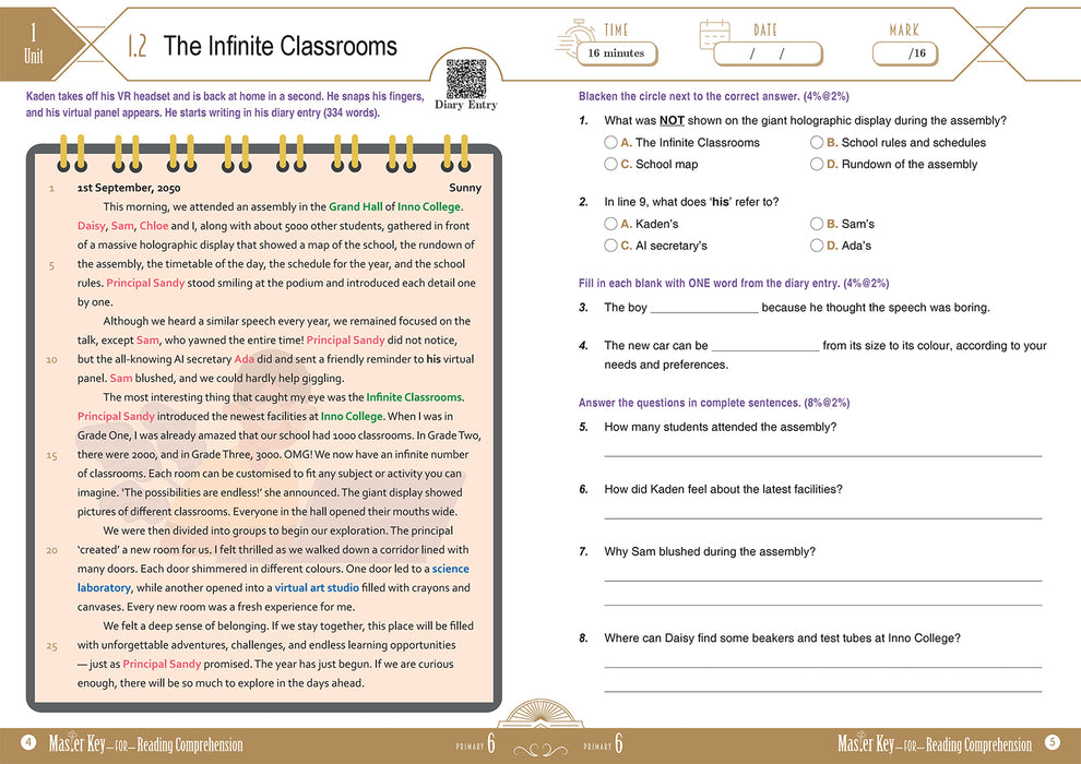 Master Key For Reading Comprehension P6