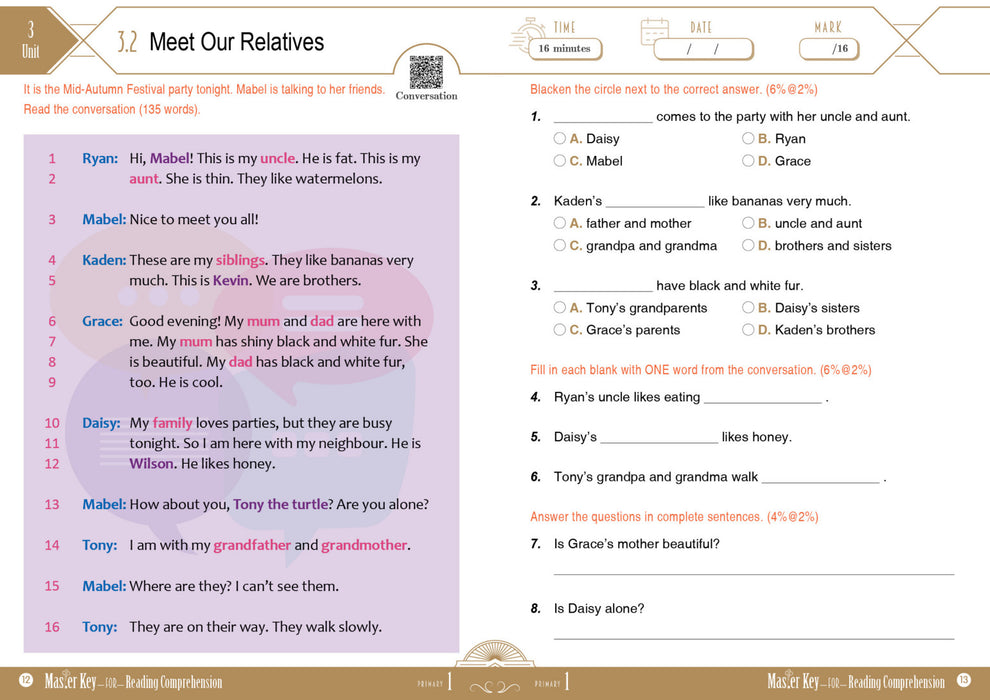 Master Key For Reading Comprehension P1