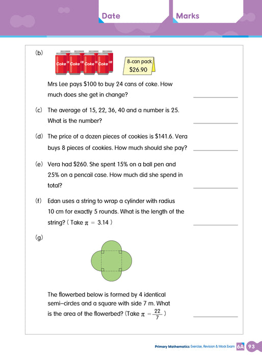 Primary Mathematics: Exercise, Revision & Mock Exam 6A
