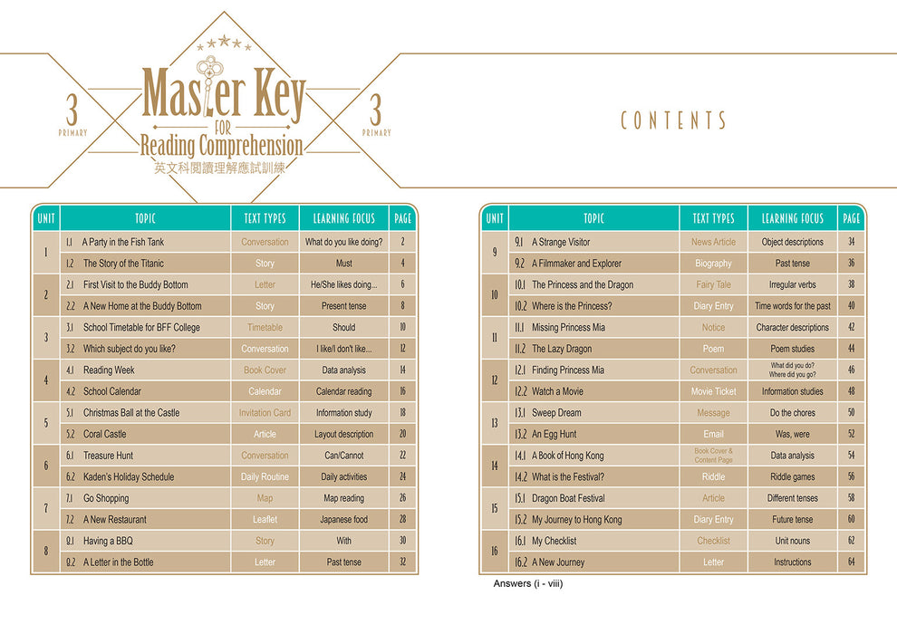 Master Key For Reading Comprehension P3