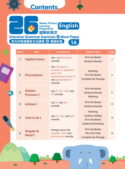 26週學好英文 每週重點文法練習及模擬試卷 1A