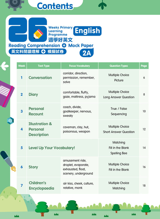 26週學好英文 英文科閱讀理解 + 模擬試卷 2A