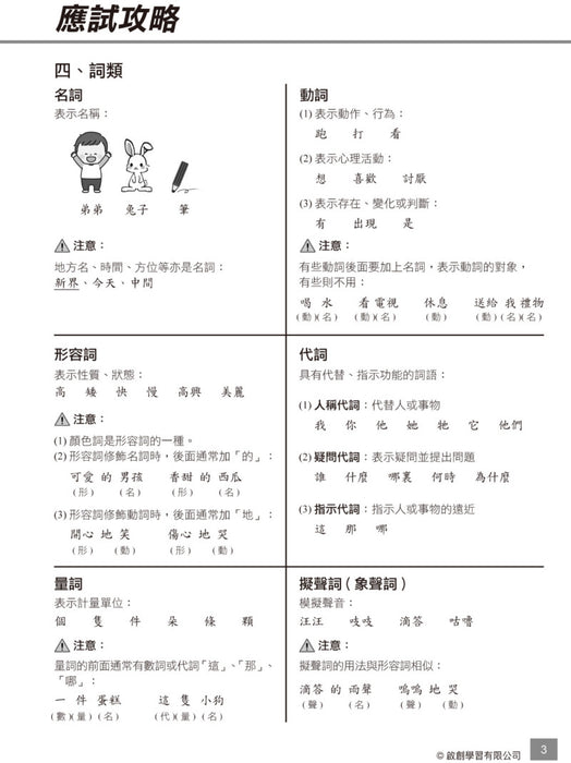 小學中文科考試前必做模擬試卷 1年級