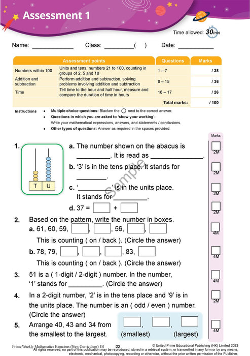 Prime Weekly Maths Exercises 1A