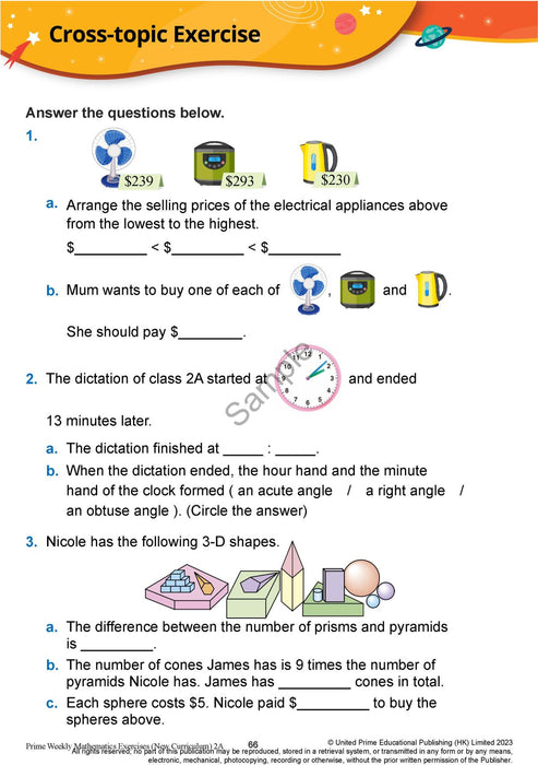 Prime Weekly Maths Exercises 2A