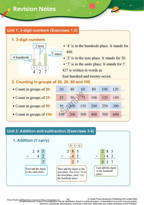 Prime Weekly Maths Exercises 2A