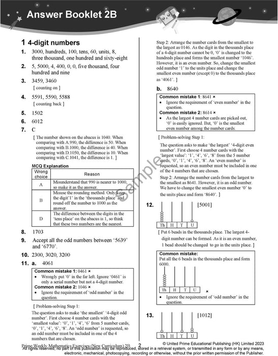 Prime Weekly Maths Exercises 2B