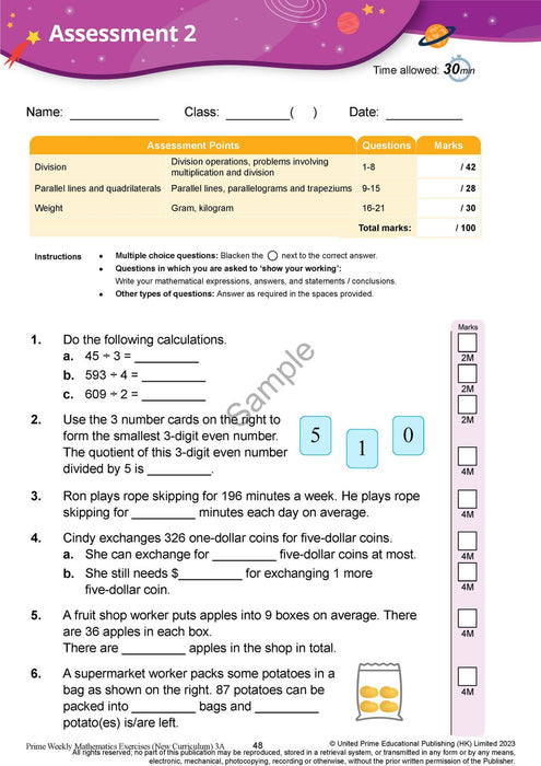 Prime Weekly Maths Exercises 3A