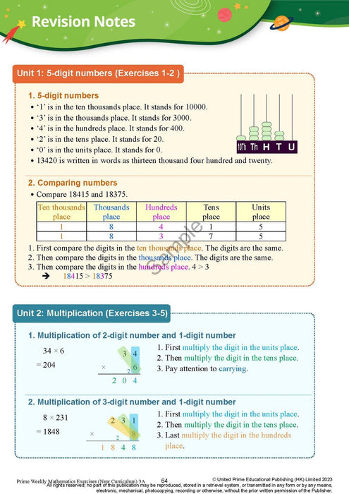 Prime Weekly Maths Exercises 3A