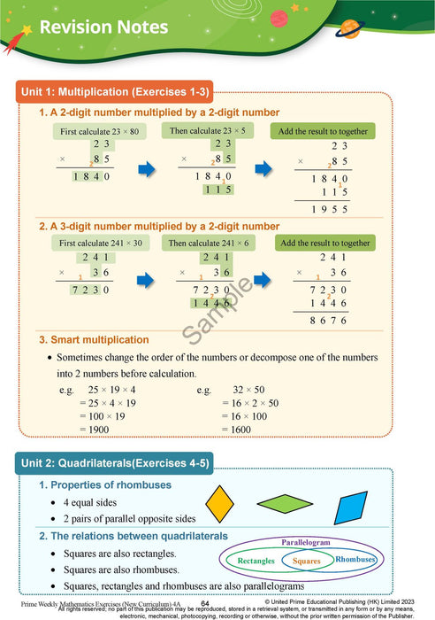 Prime Weekly Maths Exercises 4A