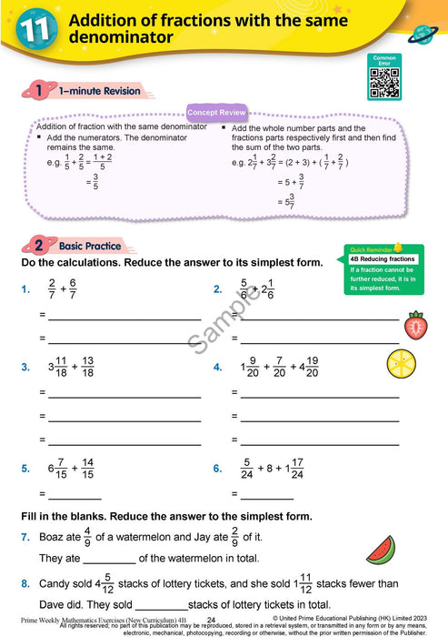 Prime Weekly Maths Exercises 4B