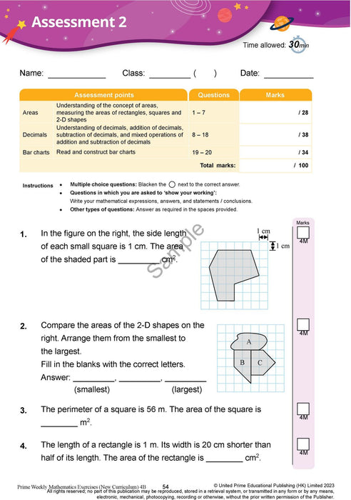 Prime Weekly Maths Exercises 4B