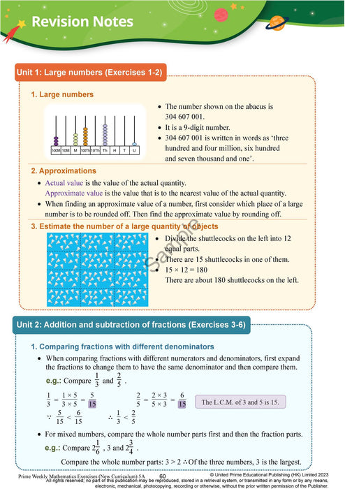 Prime Weekly Maths Exercises 5A