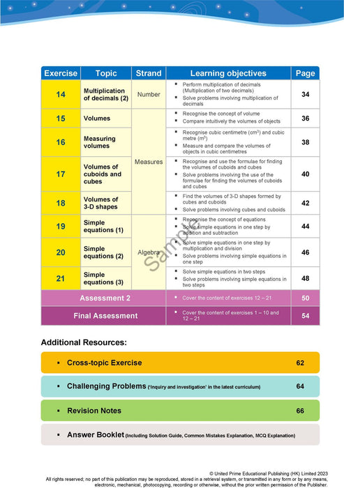 Prime Weekly Maths Exercises 5B