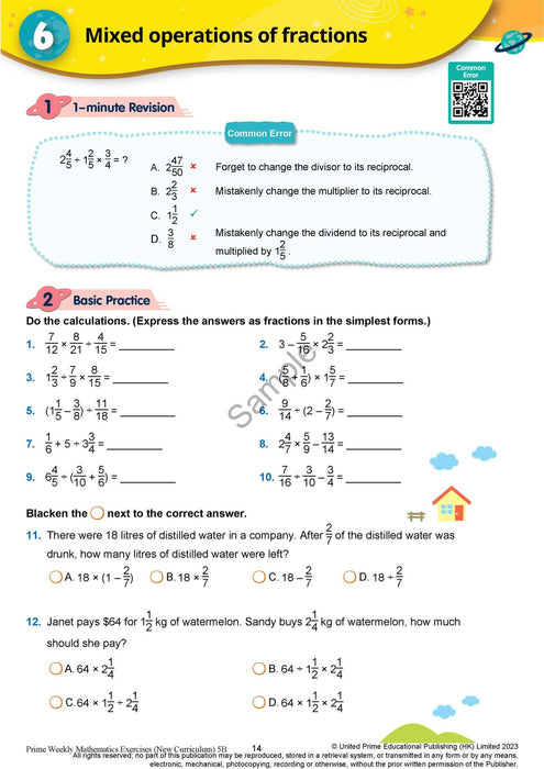 Prime Weekly Maths Exercises 5B