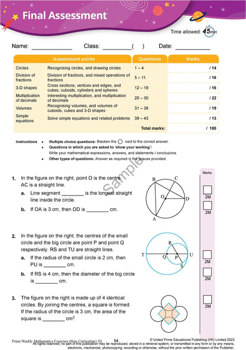 Prime Weekly Maths Exercises 5B