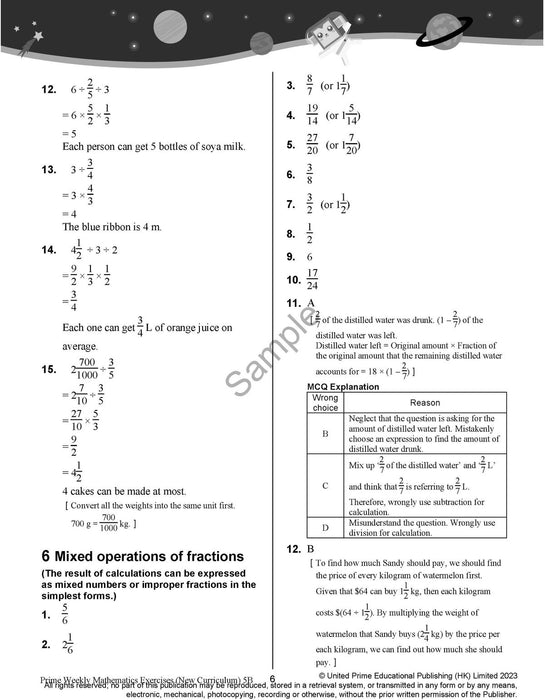 Prime Weekly Maths Exercises 5B