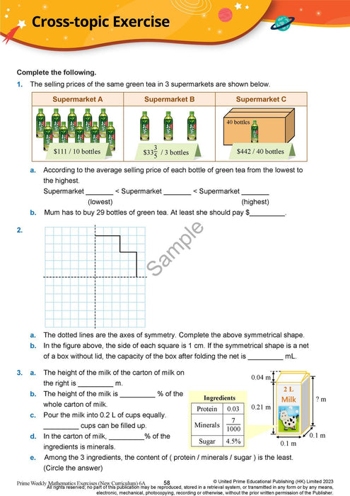 Prime Weekly Maths Exercises 6A